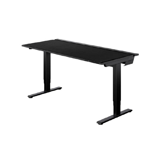 Table de bureau ajustable pour espace de travail en métal et verre - 120 x 60 x 75