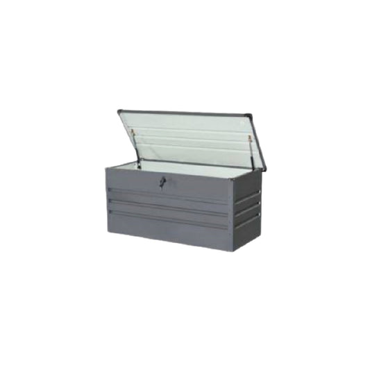 Coffre de rangement extérieur en métal galvanisé pour jardin - 120 x 60 x 60