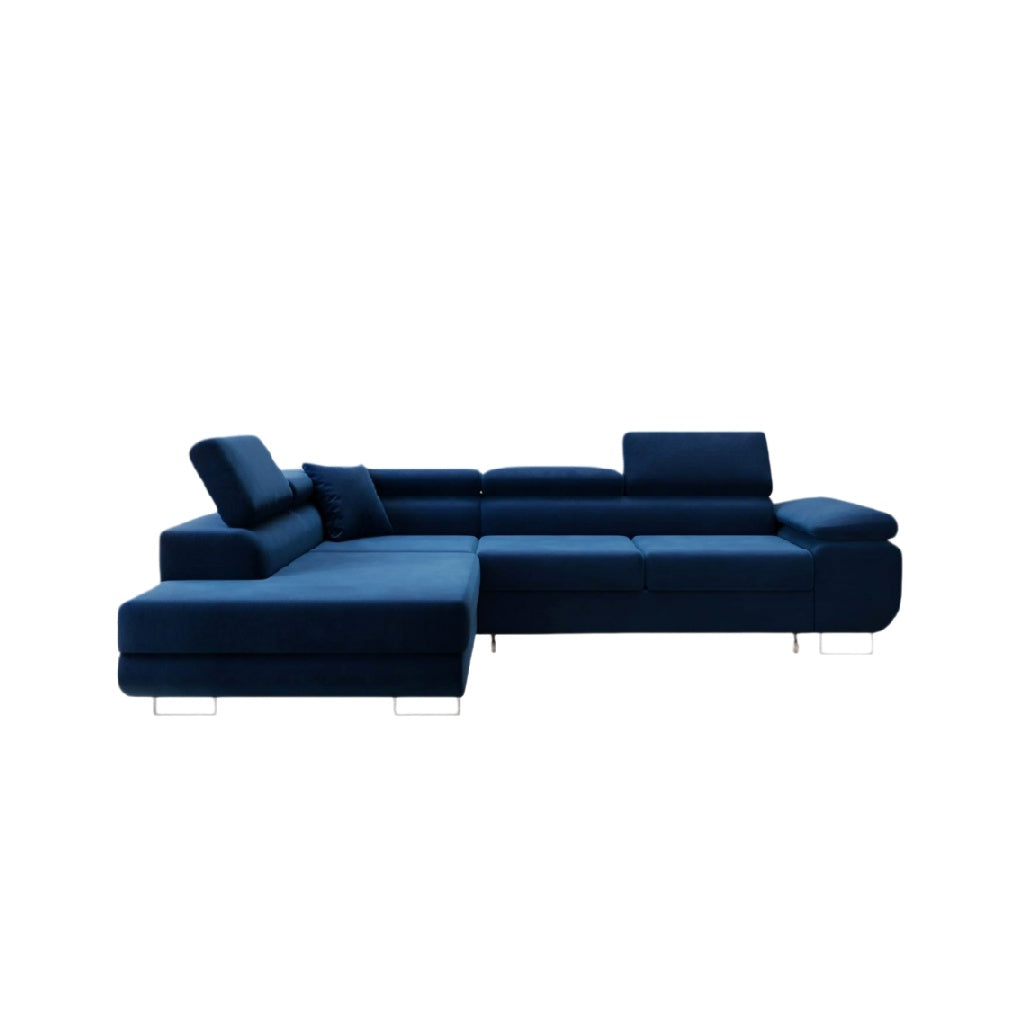 Canapé d'angle en tissu polyester pour salon ou espace de détente - 250 x 180 x 75