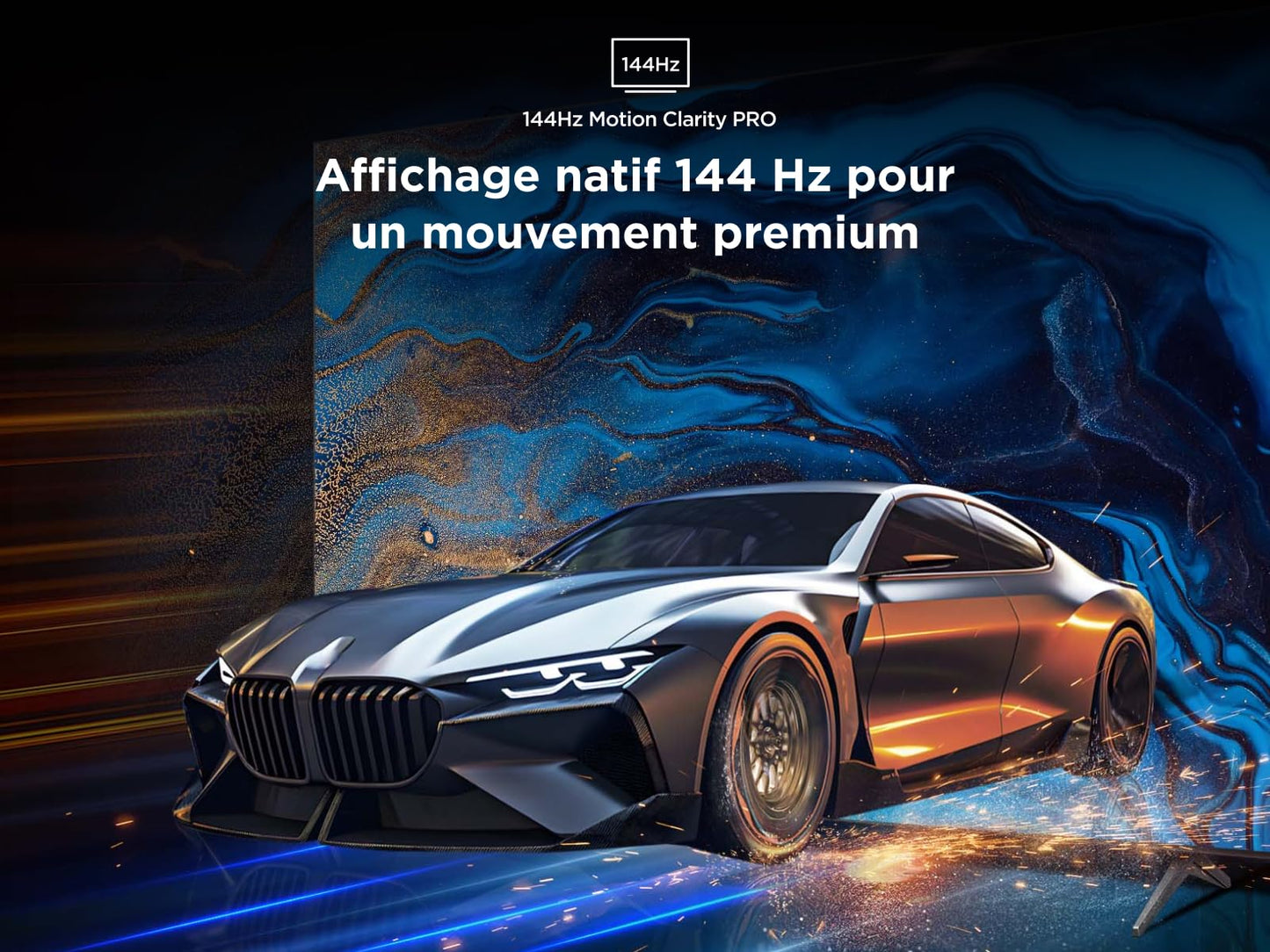 TCL 50Q6C QD-Mini LED TV, 4K HDR Premium 1000nits, Smart TV alimenté par Google (Dolby Vision IQ et Atmos, système Audio Onkyo 2.1, Motion Clarity Pro 144Hz, contrôle Vocal Mains Libres)