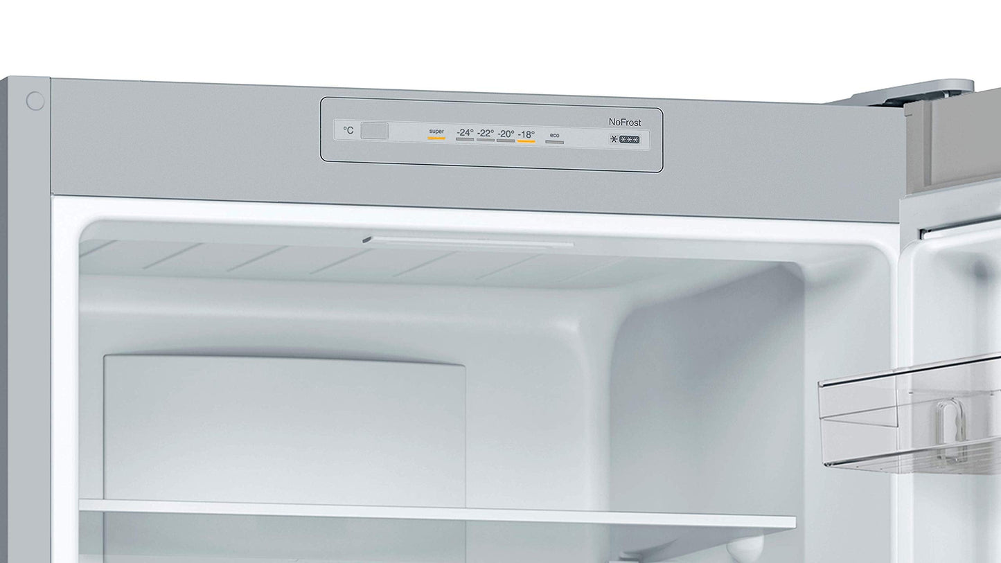 Bosch KGN33NLEB Série 2 Réfrigérateur combiné pose-libre - 282L - L 60cm x H 176cm - Inox
