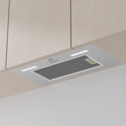 Ciarra Hotte Aspirante Encastrée 60cm A+++, 650 m³/h, 3 Vitesses, Mode Recyclage ou Évacuation, Filtre à Charbon Inclus, LED Éclairage, Inox – CBCS6926A