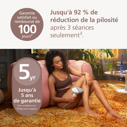 Philips Lumea série 8000 - épilateur à lumière pulsée, alternative à l'épilation laser, technologie SenseIQ, 3 embouts pour le corps, le visage et les zones de précision, BRI946/00