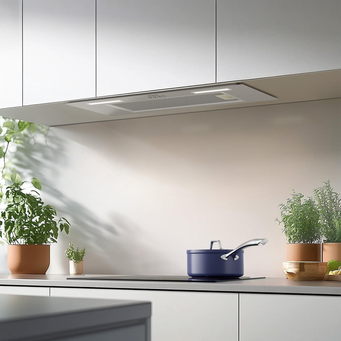 Ciarra Hotte Aspirante Encastrée 60cm A+++, 650 m³/h, 3 Vitesses, Mode Recyclage ou Évacuation, Filtre à Charbon Inclus, LED Éclairage, Inox – CBCS6926A